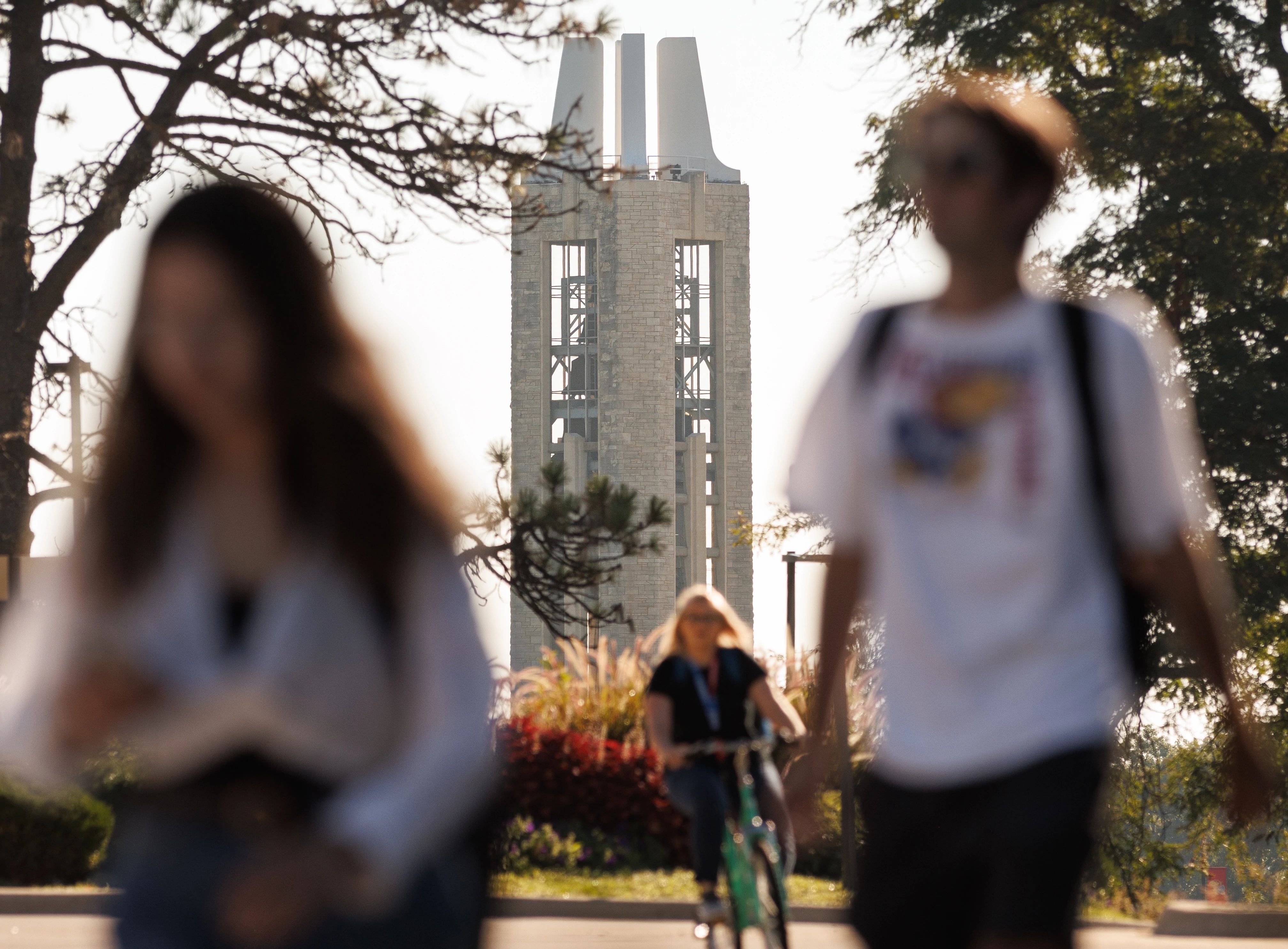 Students walking on campus